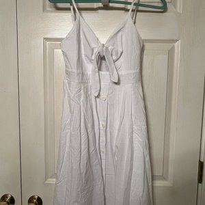 FANCYINN Womens Medium Tie Front Button Down Spaghetti Strap Midi Dress